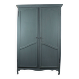 Renovated Parisian wardrobe – sage green with white patina