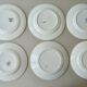 6 flat plates, blue décor, 23 cm
