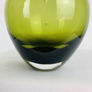 Vase scandinave verre soufflé vert, vintage
