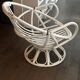 Vintage armchair in white lacquered rattan
