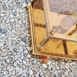 Pair of wall lamps in smoked glass and gilded metal from the 70s/80s