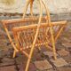Vintage 1950s rattan magazine holder
