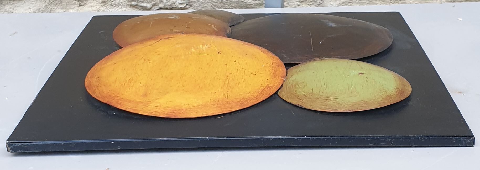 Set of 4 vintage metallic wall decorations