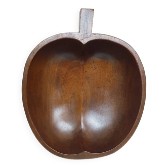 Coupe à fruits en teck sculptée à la main