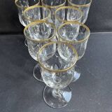 8 Daum gold-plated wine glasses