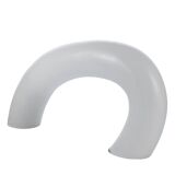 Lampe sculpturale en verre de Murano blanc, Barbini Italie 1970