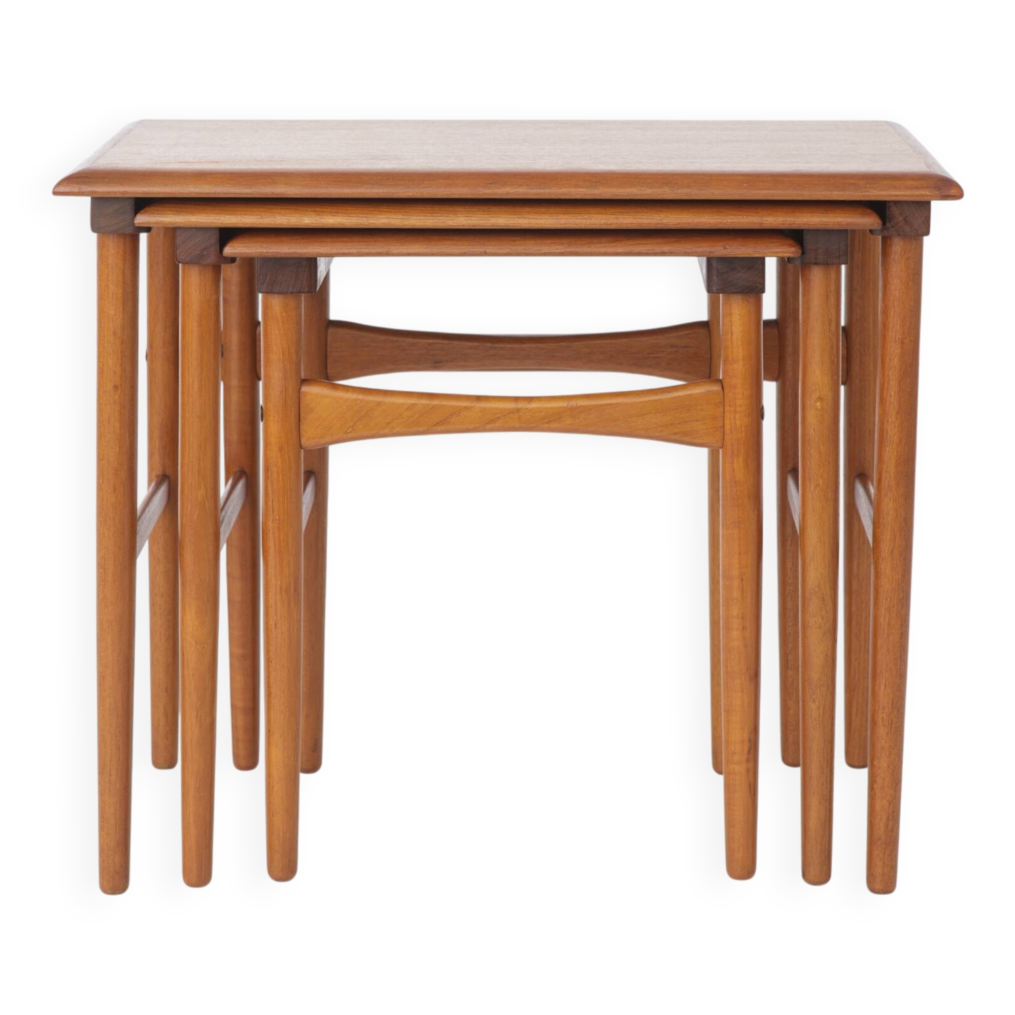 Set of 3 Teak Nesting Tables – 1970s Danish Mid-Century Modern Design