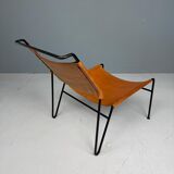 A. A. Dolleman Lounge Chair by Metz & Co, Mid-Century Leather & Metal