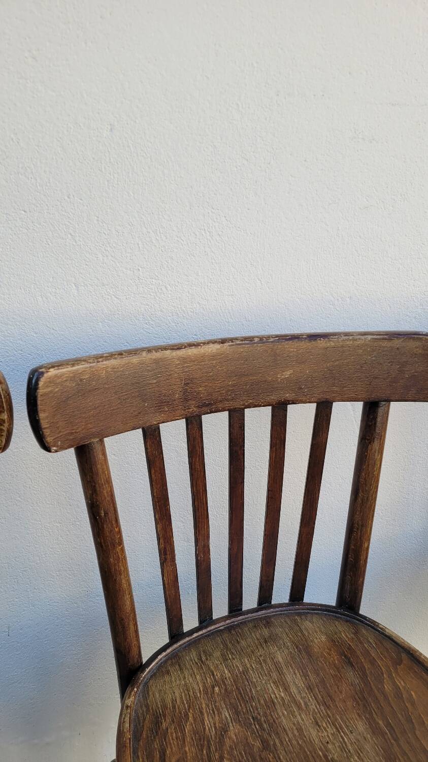 Set of 4 vintage Baumann style bistro restaurant chairs 1950s
