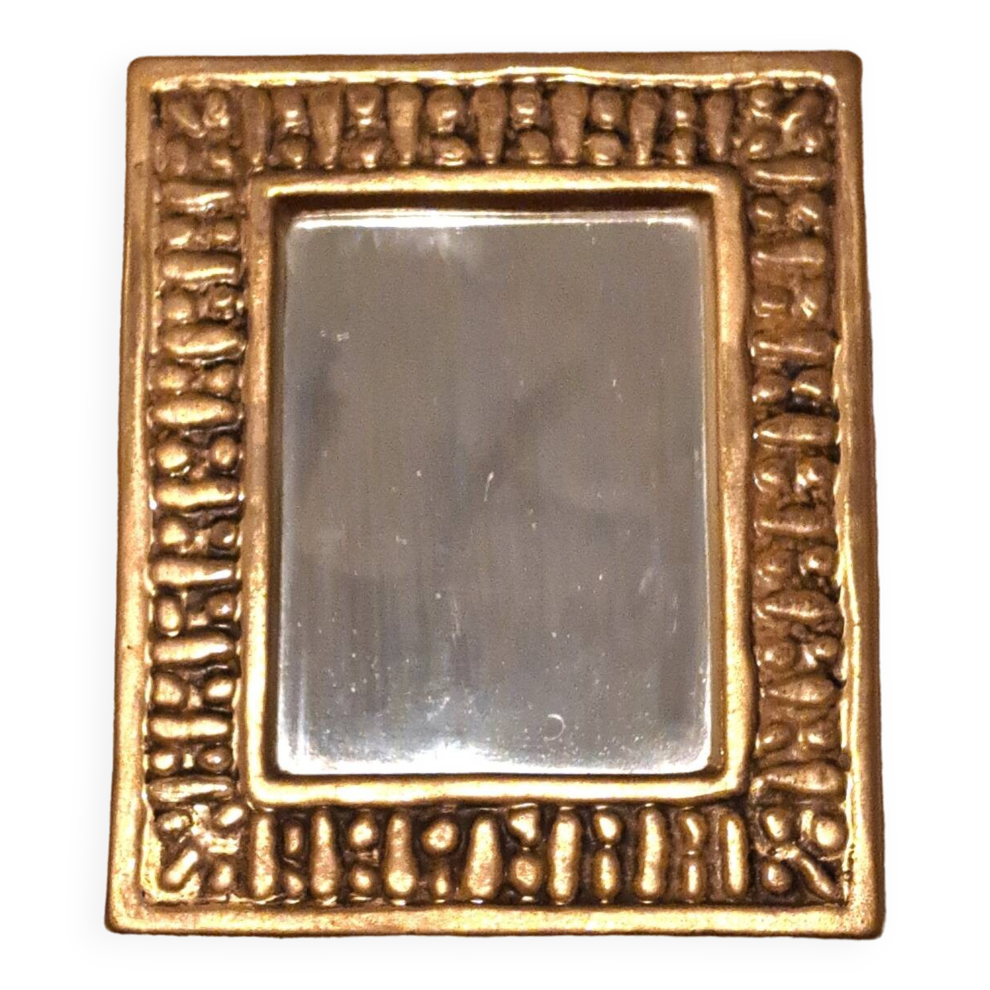 François Lembo mirror in golden ceramic