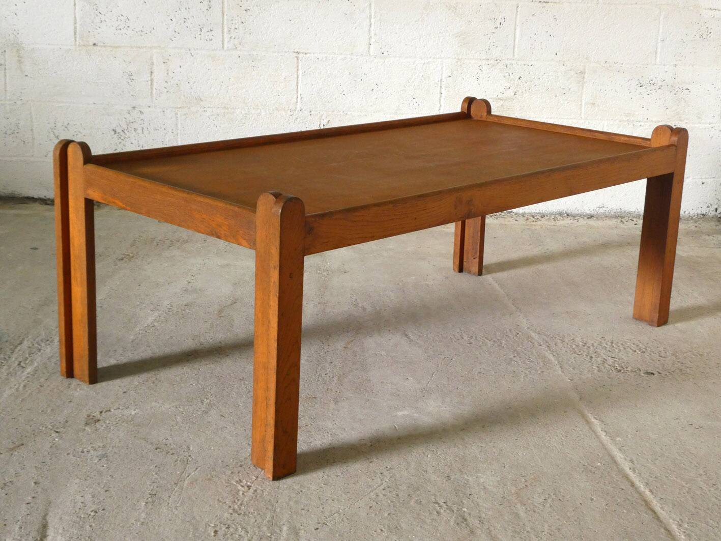 grande table basse en chêne, 1960