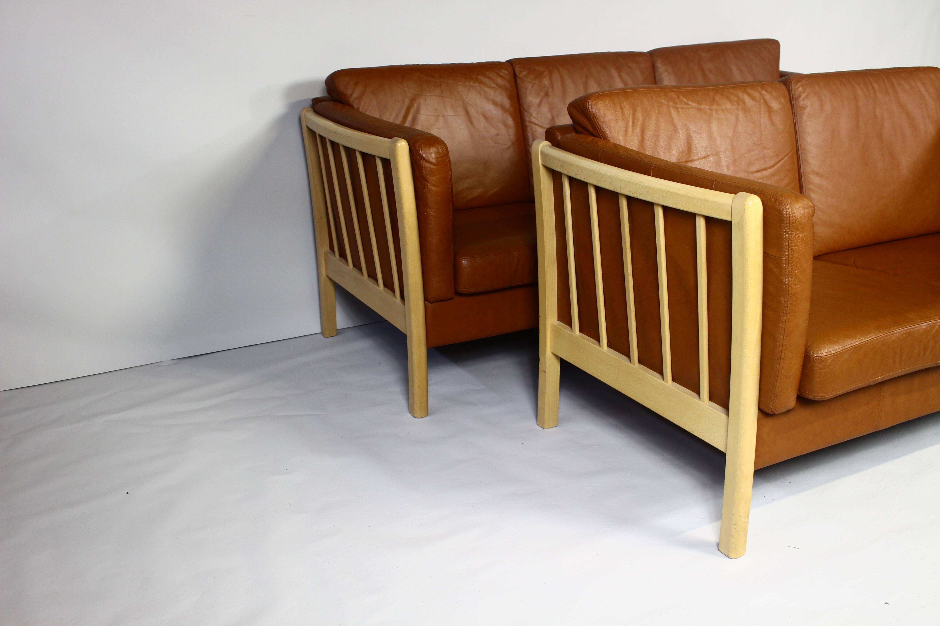 Brown Leather 2 Seater Sofa