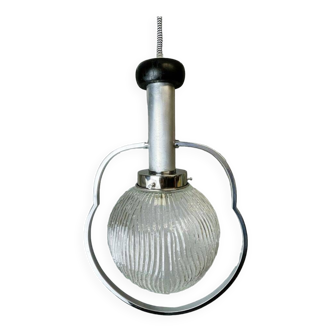 Mid Century Modern chrome glass hanging lamp