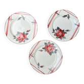 Terre de Fer Digoin plates, vintage rose
