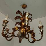 Large Holywood Regency chandelier with 6 light arms from the 60s/70s