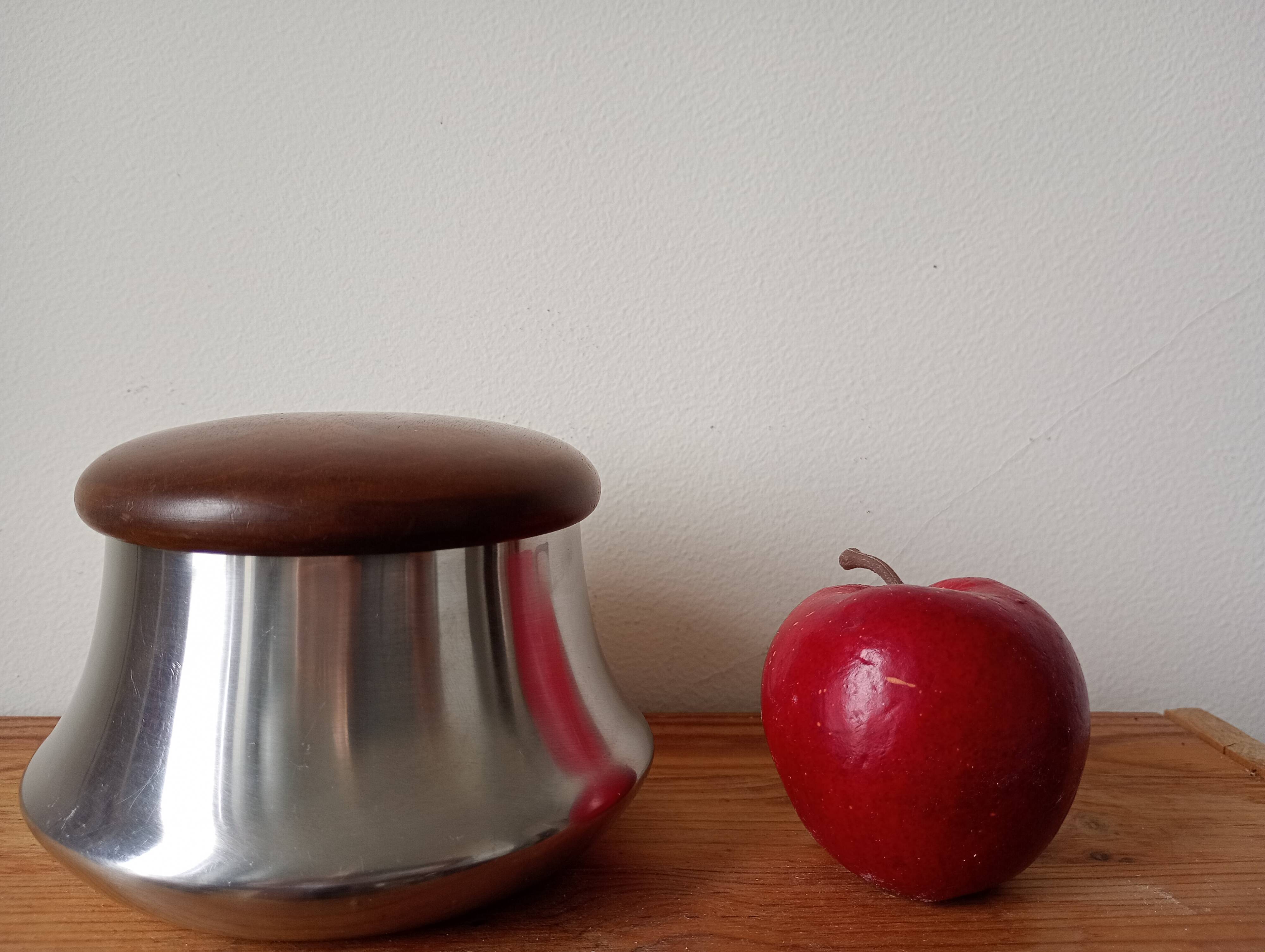 sugar bowl Remy Letang stainless steel and exotic wood
