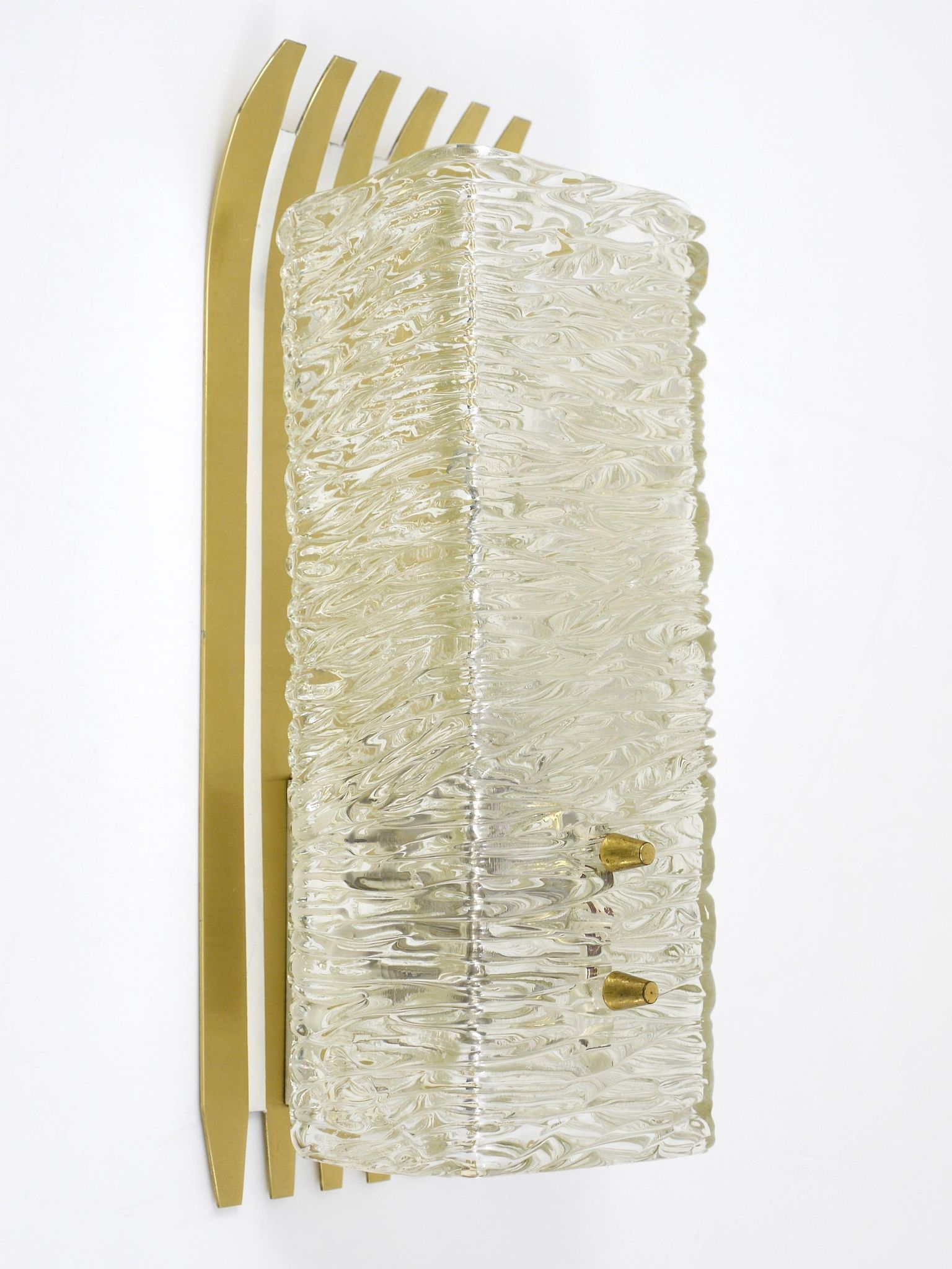J.T. Kalmar Vienna Pair of Wall Sconces in Brass and Glass, Austria, 1950s