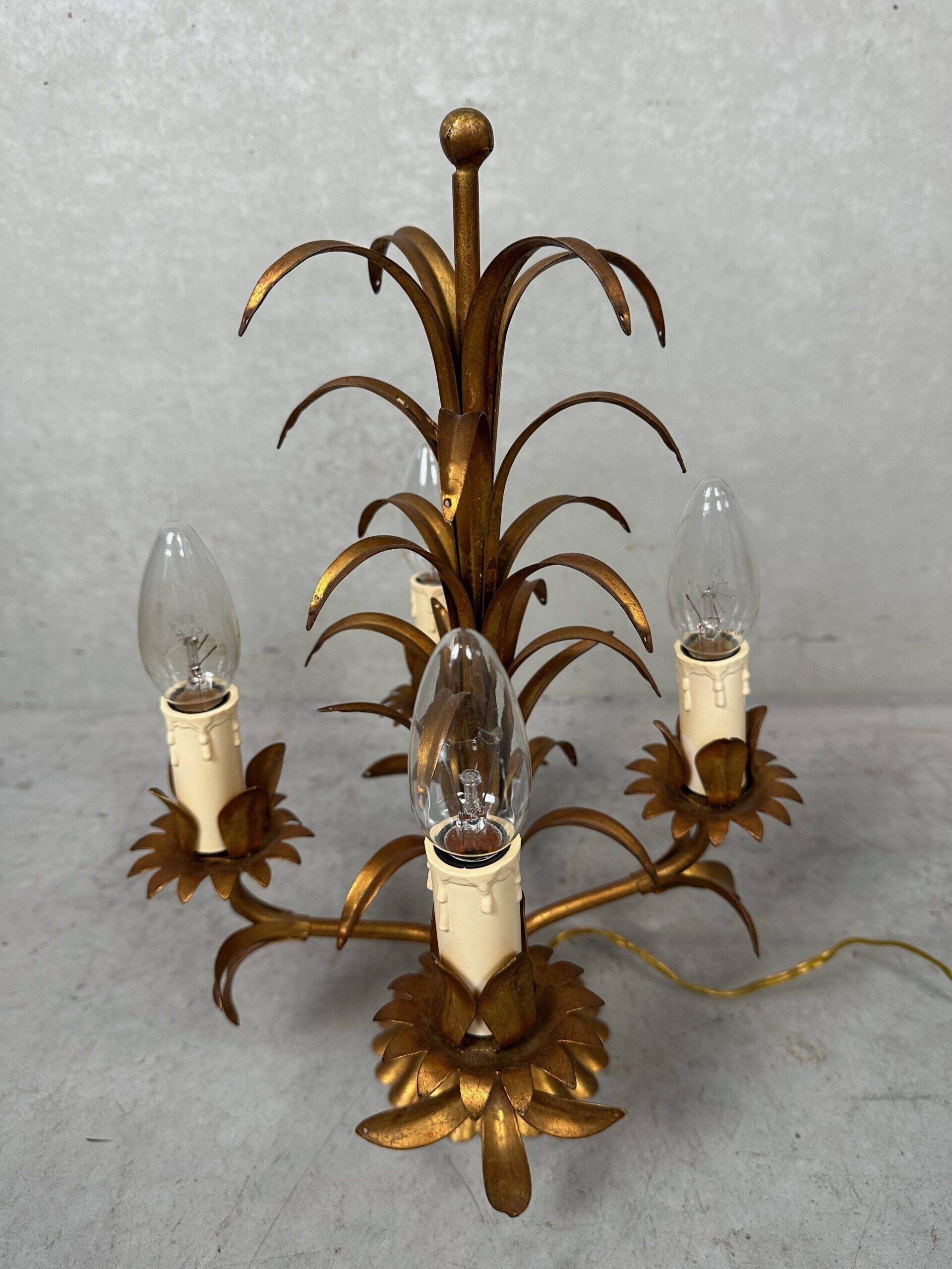 Vintage palm table lamp – Hollywood Regency