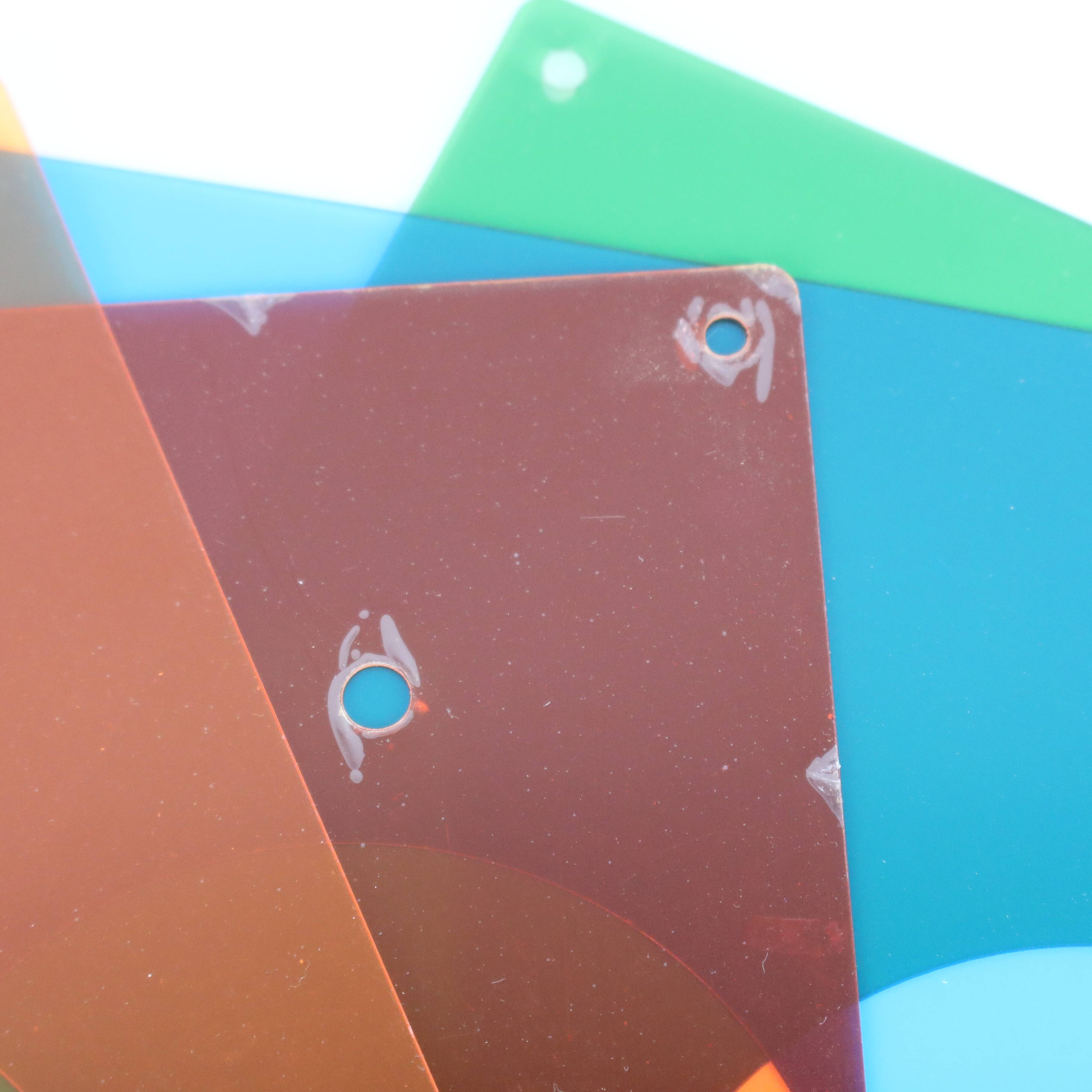 Grey metal cubic design lamp, coloured filters and Japanese signature.