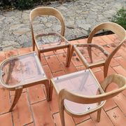 Set of 3 chairs + 1 stool baumann model gondole light oak reinterpreted