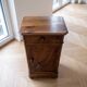 Antique bedside table in solid walnut