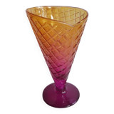 Coupe à dessert glacée violette et dorée Bormioli Rocco, fabriquée en Italie