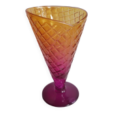 Bormioli Rocco violet et doré coupe à dessert glacée, fabriquée en Italie.