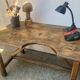 Old workshop desk made of solid wood