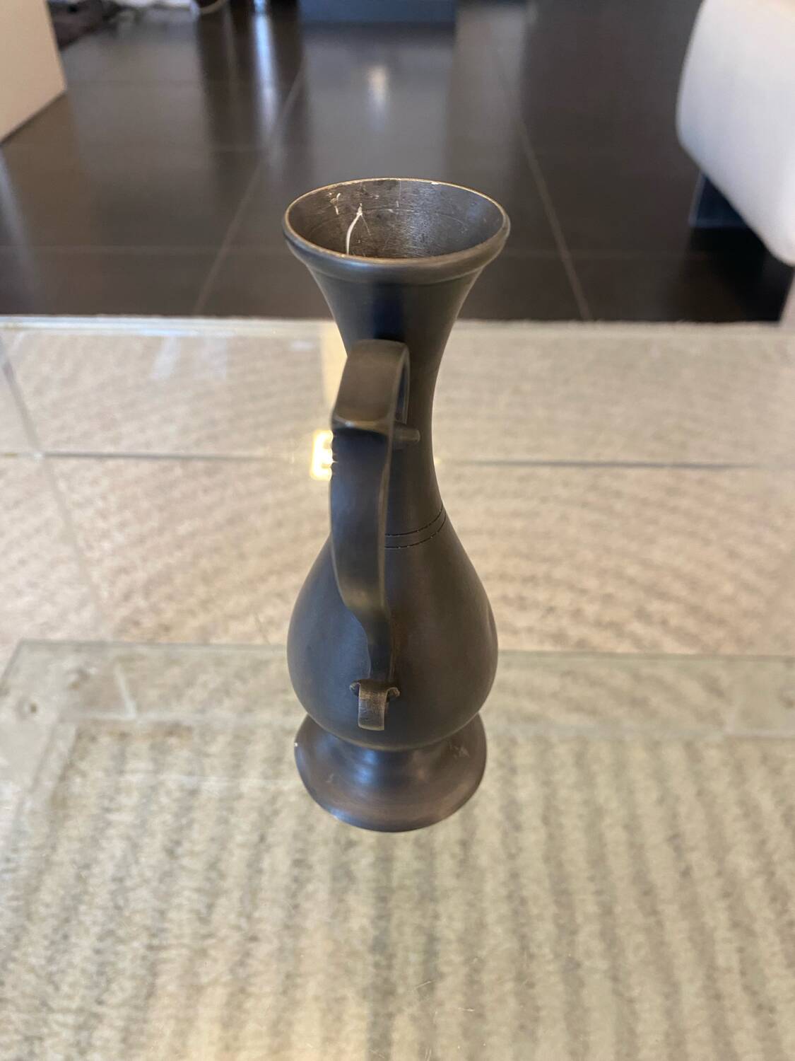 Small pewter soliflore vase