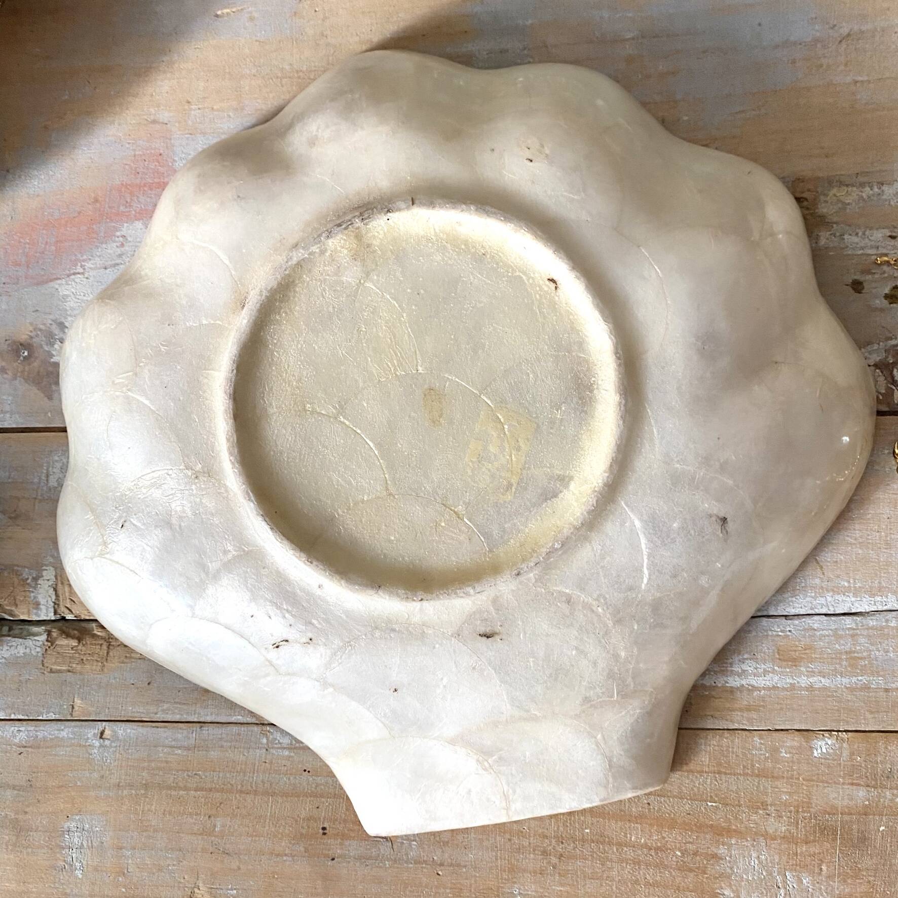 Vide poche vintage coquillage en nacre de Capiz
