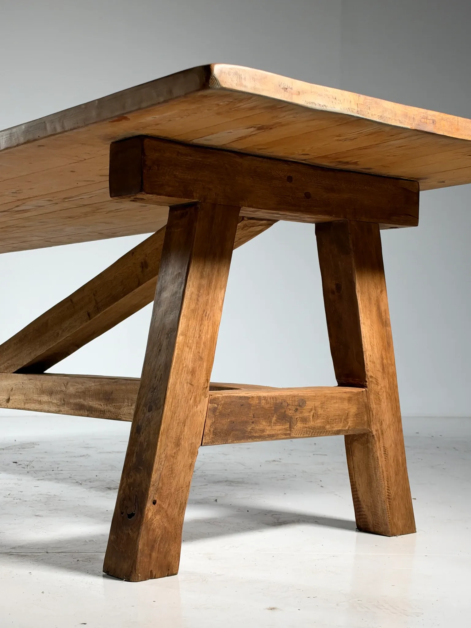 Grande table de monastère en bois style campagnard 298 cm