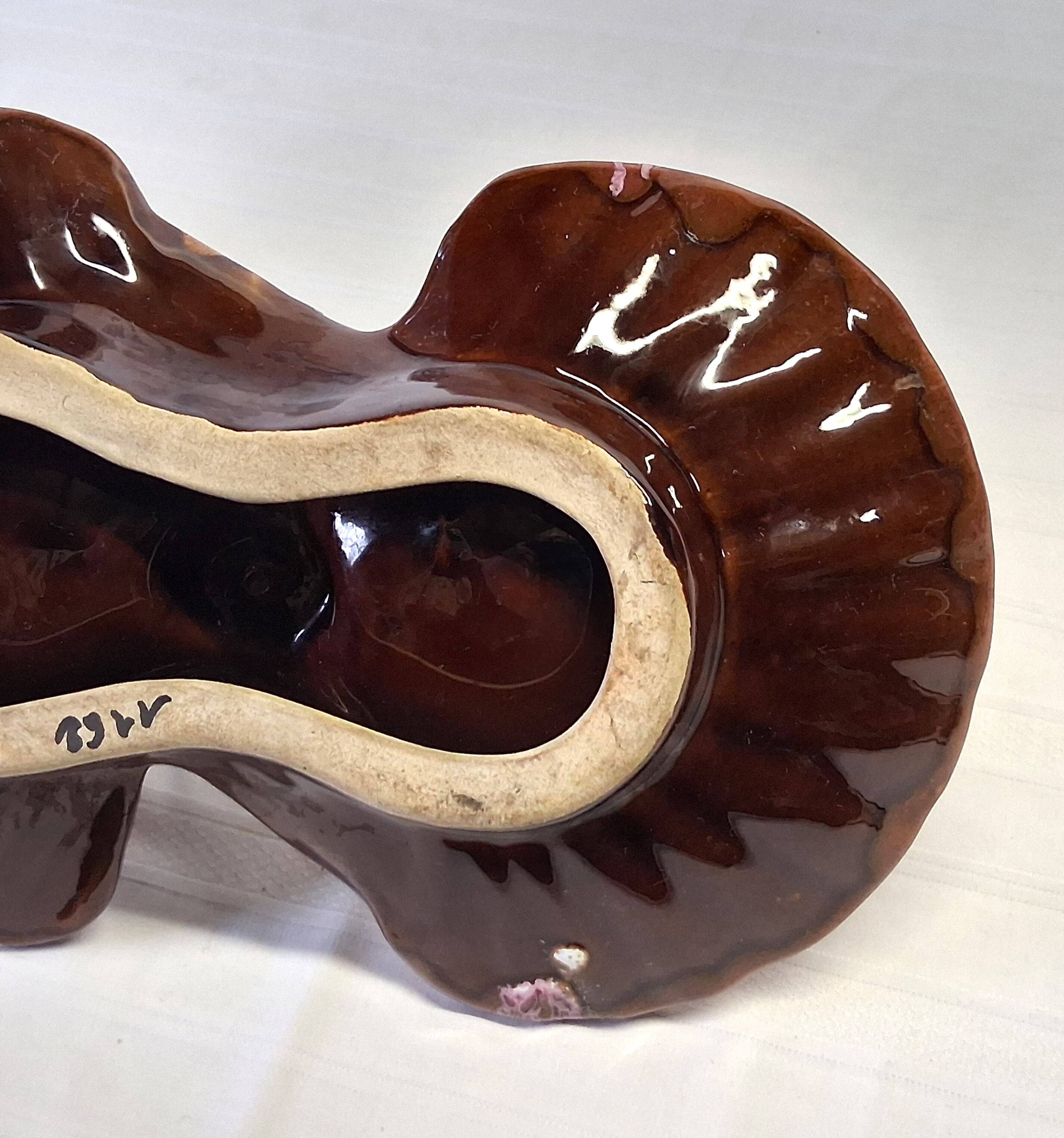 Vallauris-style shell-shaped serving tray in good condition