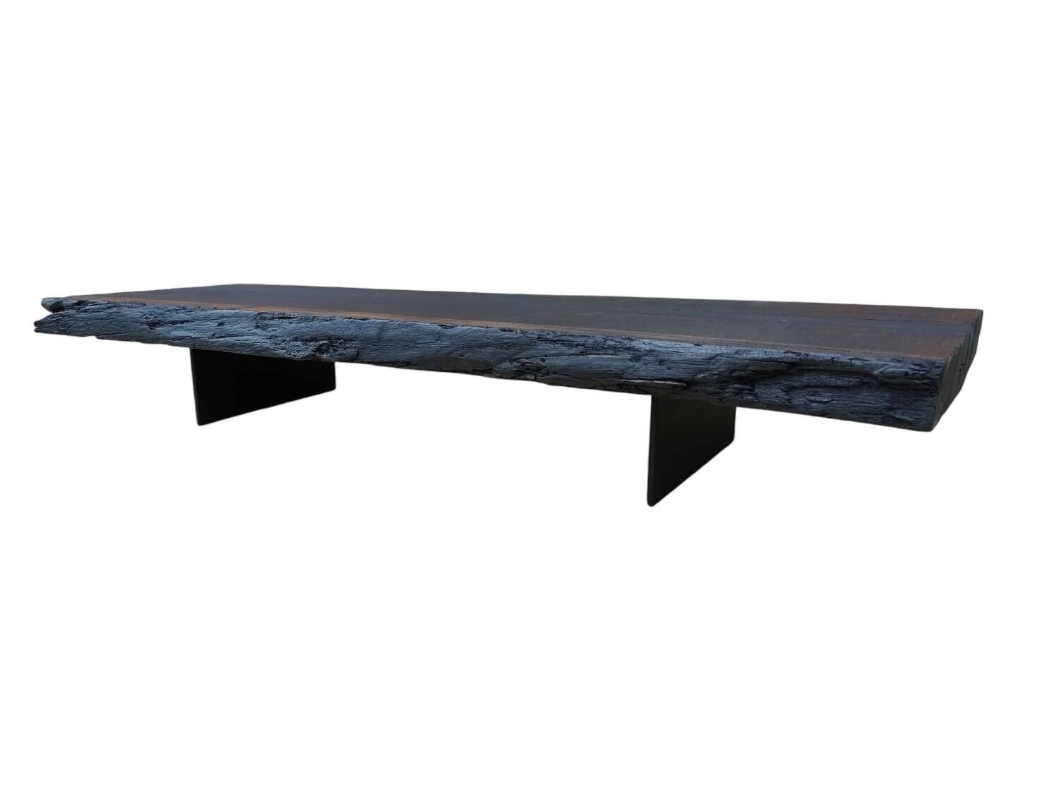 Table basse en bois brûlé Wabi sabi