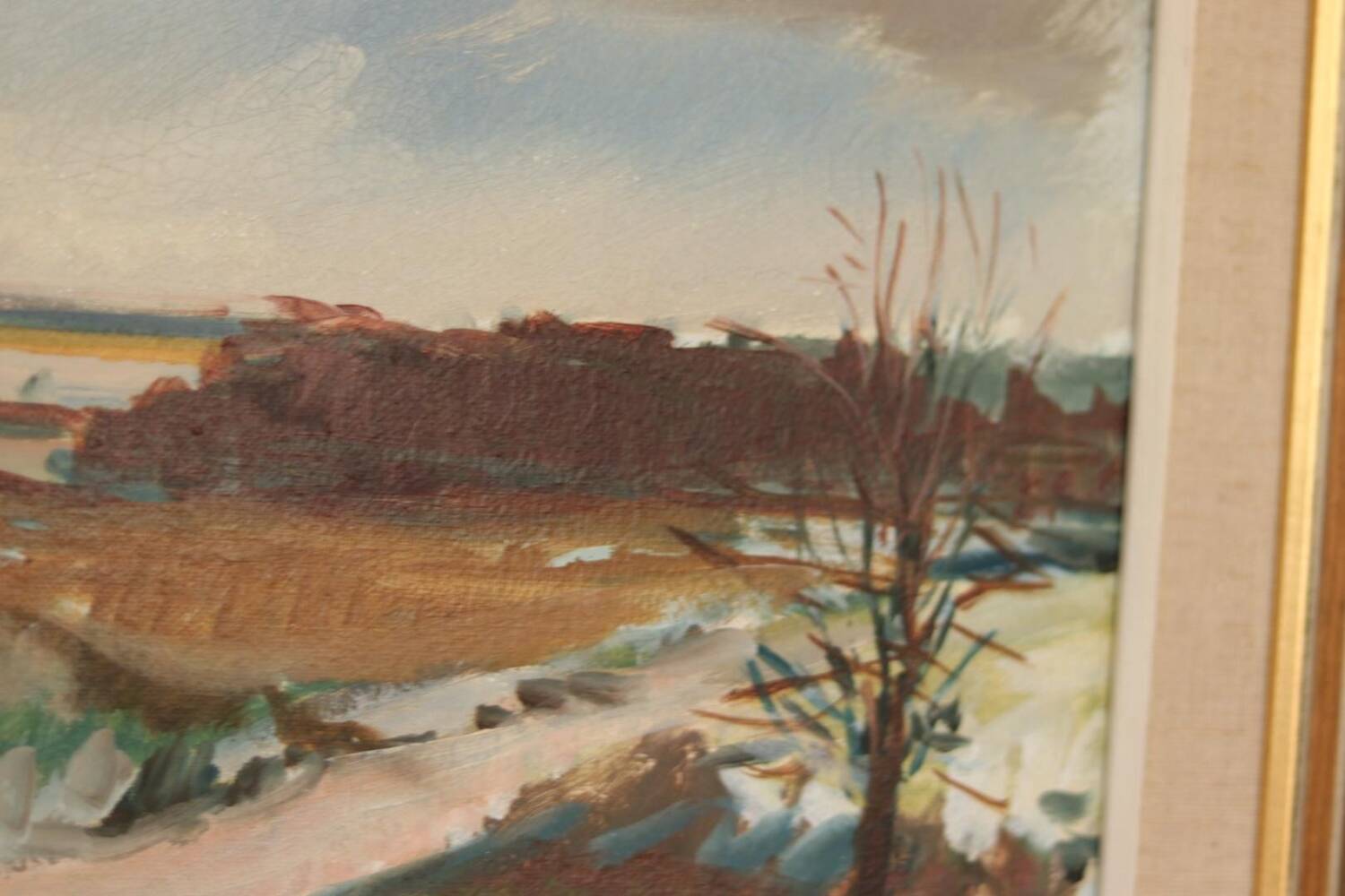 Huile sur toile suédoise – “Paysage” par Budde Nielsen – Signée et encadrée