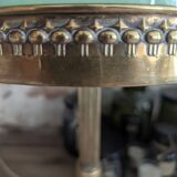 Antique Second Empire Napoleon III table lamp, 1870, brass and opaline glass