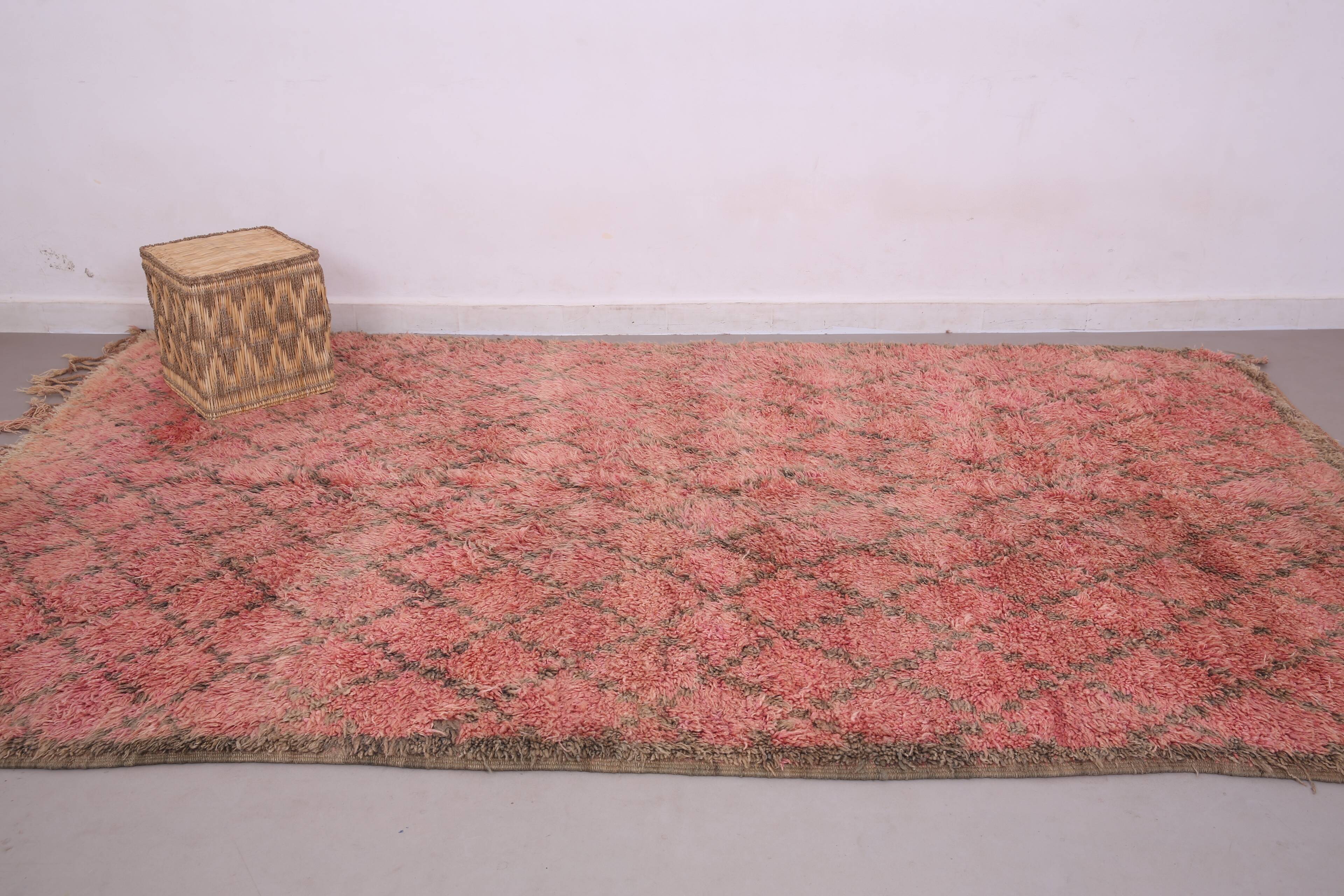 Pink Vintage Moroccan Rug 204 x 340 cm - Berber Wool Rug - Handmade Rug Boh