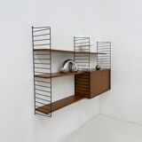 Mid-Century Nisse Strinning string design teak wall unit , 1960s