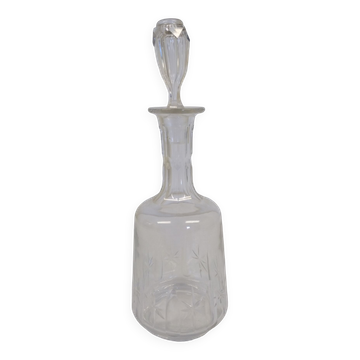 Carafe en cristal numéroté avec son bouchon