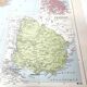 Old map South America Argentina Chile Uruguay 43x43cm from 1950