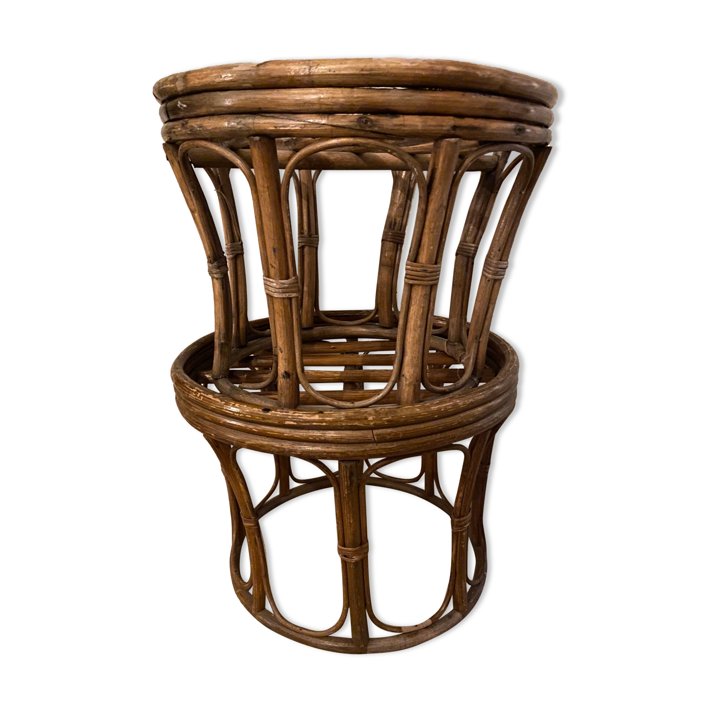 Set of 2 vintage rattan eggs