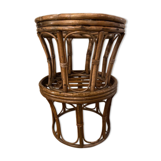 Set of 2 vintage rattan eggs