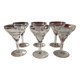 Set of 6 blown aperitif glasses with engraved patterns