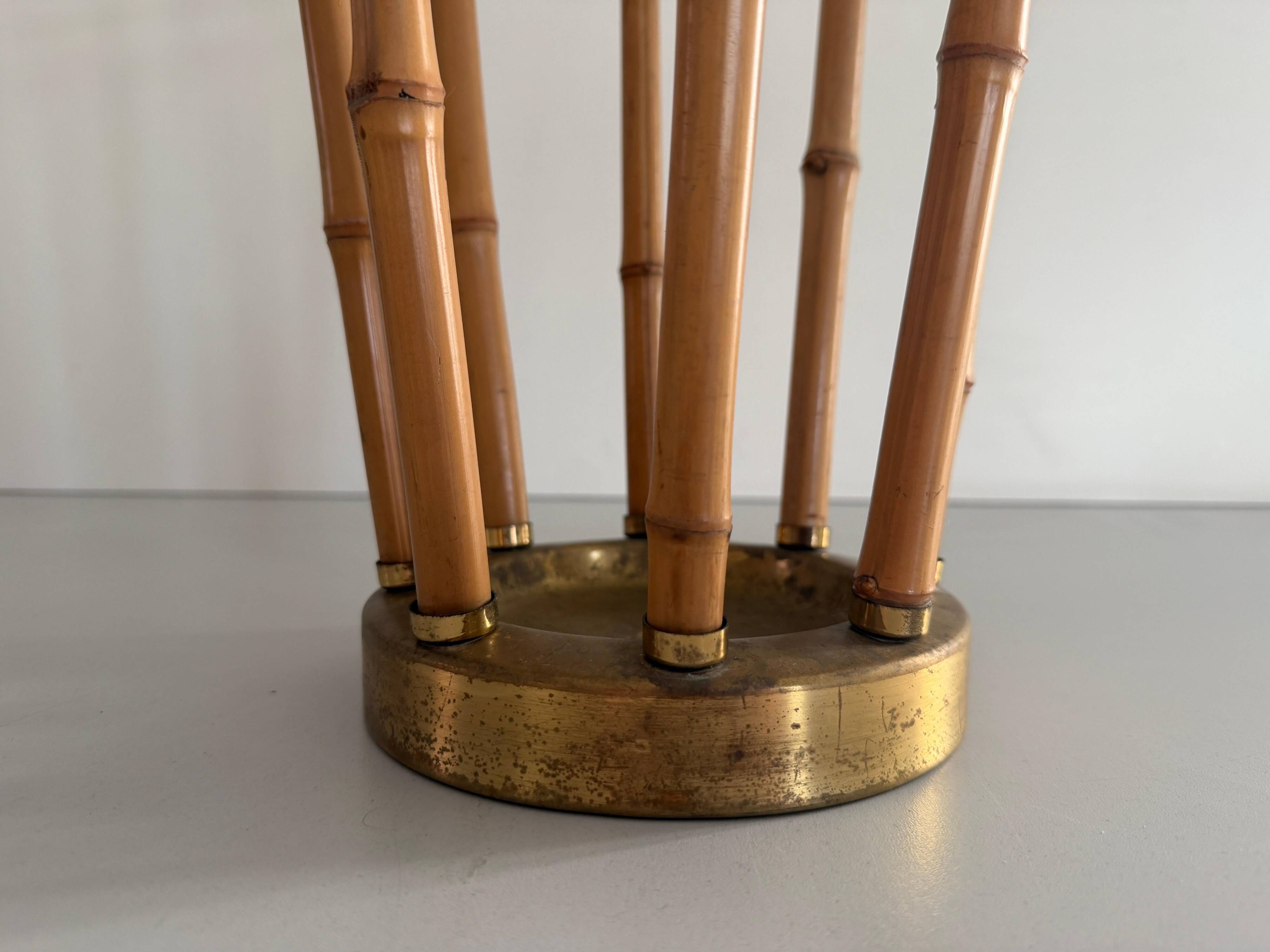 Bamboo and brass umbrella stand, 1960s, Germany