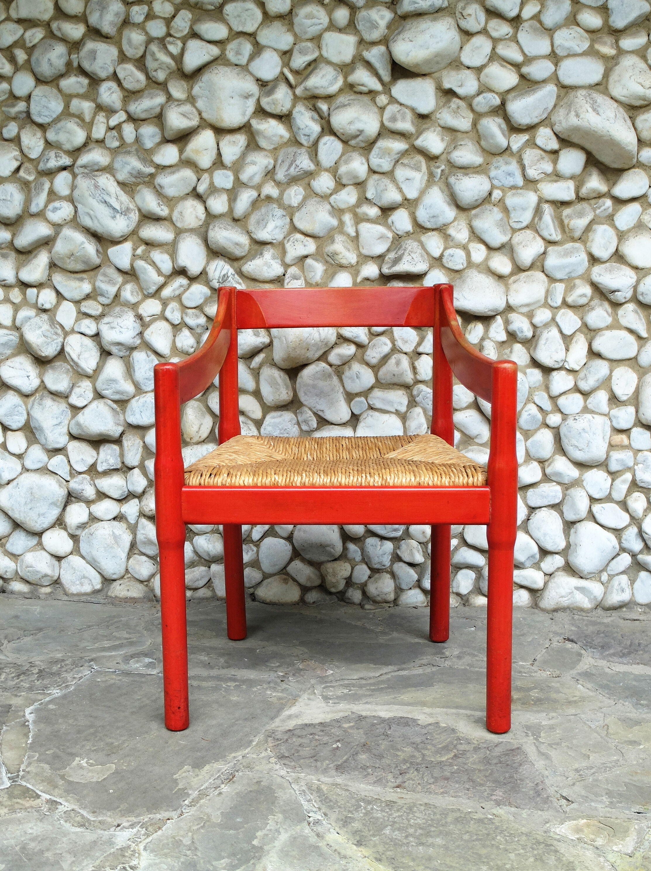 Vico Magistretti red carimate chair for Mario Luigi Comi, Italy