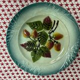 Old strawberry dessert plate