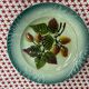 Old strawberry dessert plate