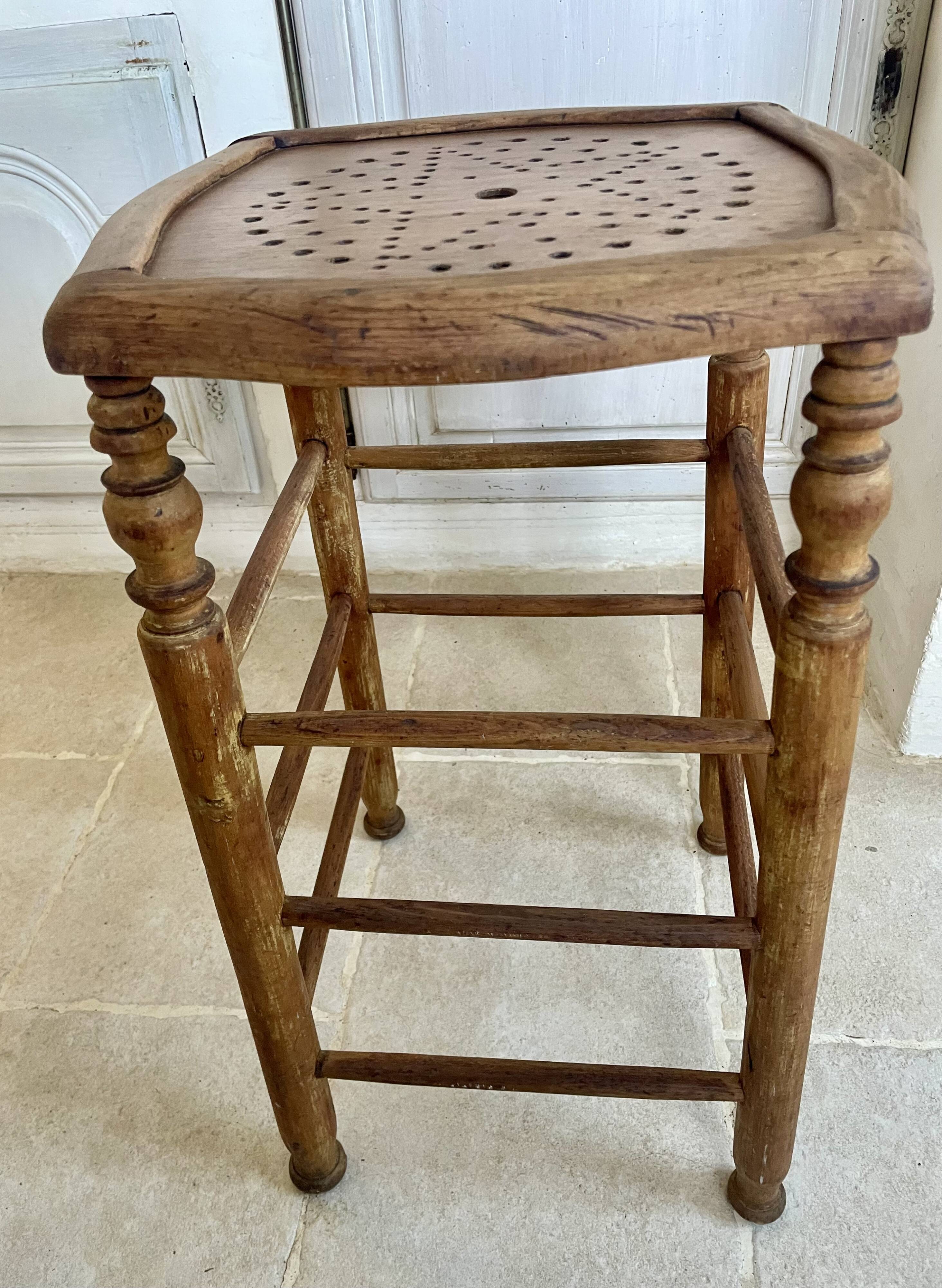 Old wooden bar stool