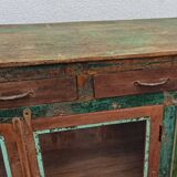 Glazed wooden sideboard with 2 doors