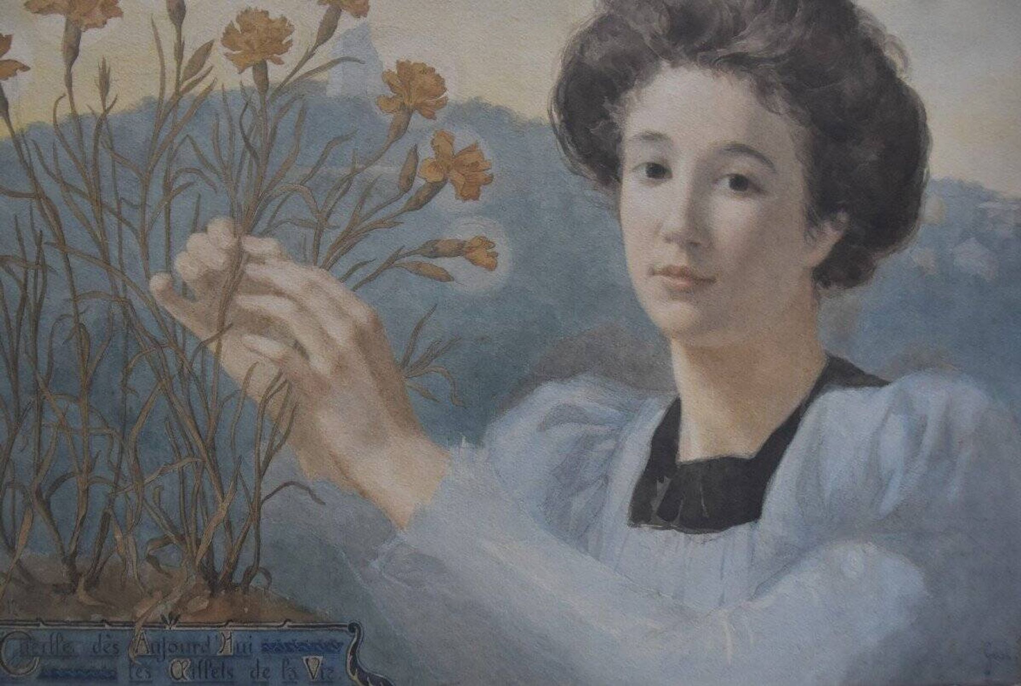Gustave Riquet (1866-1938) The Carnations of Life, 1898 Watercolour Signed