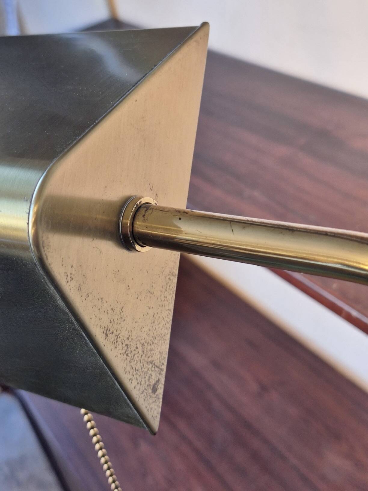 Mid century brass banker's adjustable floor lamp, 1970s